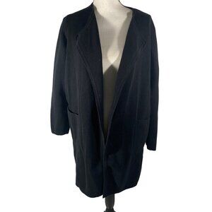Quince Organic Cotton Open-Front Cardigan sweater blazer M nuetral closet staple